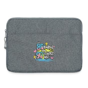 Bébé des années 80 Raised Me des années 90 - Motif graffiti - Sacoche pour ordinateur portable 15 pouces - gris chiné - Devant