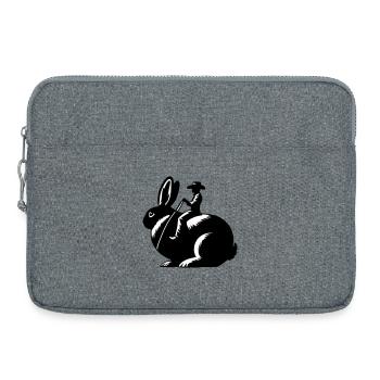 Rabbit Rider (nur Motiv - ohne Kontur, 2-farbig) - Laptoptasche 15" - Grau meliert - Vorne