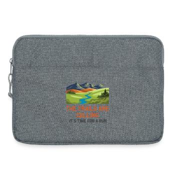 079The Trails Are Calling - It's Time For a Run - Laptop bag 15" - heather grey - Front