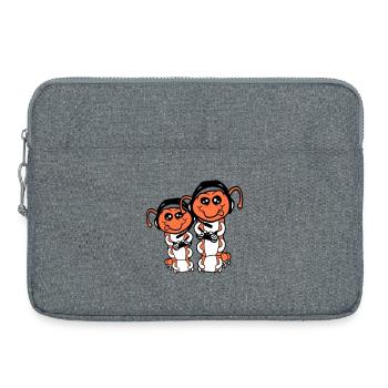 2 gamer caterpillar nerd gaming controller console game - Laptop bag 15" - heather grey - Front