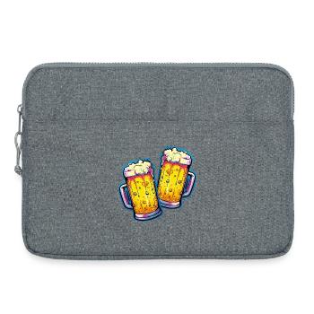 Bier Comic Bierglas - Laptoptasche 15" - Grau meliert - Vorne
