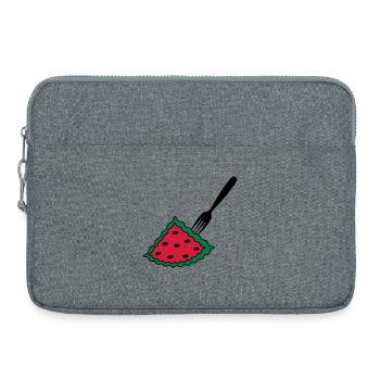 Melon avec fourchette - Sacoche pour ordinateur portable 15 pouces - gris chiné - Devant