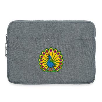 Lebendiger Pfauenfächer - Laptoptasche 15" - Grau meliert - Vorne