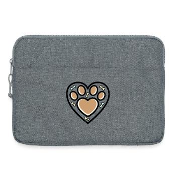 Amoureux des chiens Coeur de chiens - Sacoche pour ordinateur portable 15 pouces - gris chiné - Devant