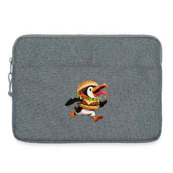 Drôle pingouin Halloween Fast Food Cheeseburger - Sacoche pour ordinateur portable 15 pouces - gris chiné - Devant