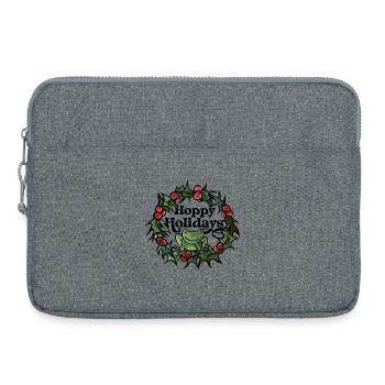 Frosch im Stechpalmenkranz - Laptoptasche 15" - Grau meliert - Vorne