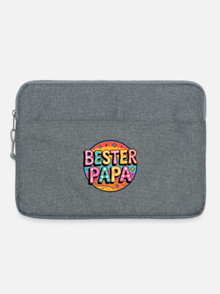 Bester Papa Retro - Laptoptasche 15" - Grau meliert