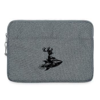 Le renne vole en fusée - Sacoche pour ordinateur portable 15 pouces - gris chiné - Devant