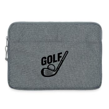 Fontaine baptismale de golf avec balle de golf et club de golf - Sacoche pour ordinateur portable 15 pouces - gris chiné - Devant