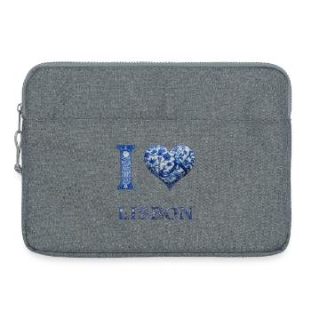 Lisbon – Architecture in Blue - Laptop bag 15" - heather grey - Front