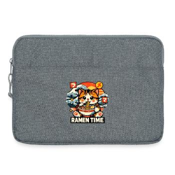 Chats Ramen Nouilles Anime japonais Manga Kawaii - Sacoche pour ordinateur portable 15 pouces - gris chiné - Devant