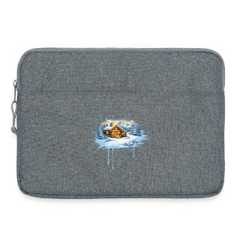 Winter mountain hut in the snow – Alpine winter idyll - Laptop bag 15" - heather grey - Front