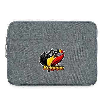 Belgium Flag and Electron - Laptop bag 15" - heather grey - Front