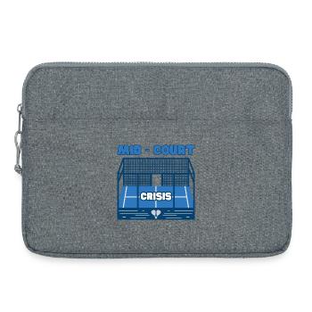 Padel-Mittelfeldkrise – Lustiges Padel-Geschenk - Laptoptasche 15" - Grau meliert - Vorne