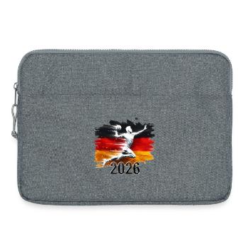 Deutschland Flaggen Handballer 2026 - Laptoptasche 15" - Grau meliert - Vorne