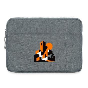 Silhouette géométrique de la ville orange - Sacoche pour ordinateur portable 15 pouces - gris chiné - Devant
