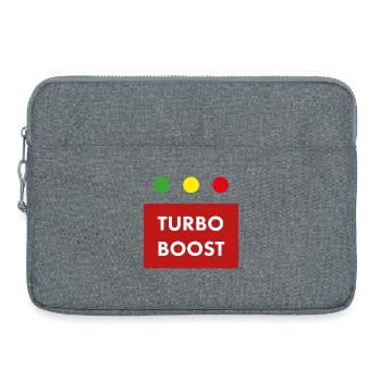 Turbo Boost Retro-Text - Laptoptasche 15" - Grau meliert - Vorne