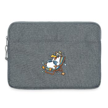 Mouette détendue sur la plage - Sacoche pour ordinateur portable 15 pouces - gris chiné - Devant