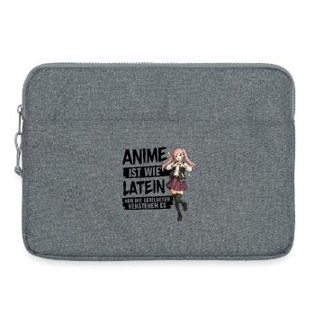 Posture du cœur de la fille d’école dans l’anime - Sacoche pour ordinateur portable 15 pouces - gris chiné - Devant