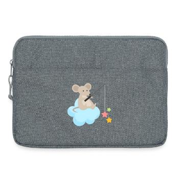 Maus auf Wolke Sternen-Angler Baby Design - Laptoptasche 15" - Grau meliert - Vorne