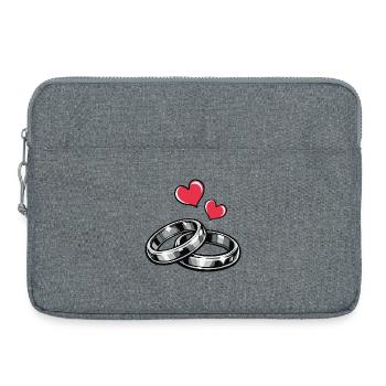 Wedding rings - Laptop bag 15" - heather grey - Front
