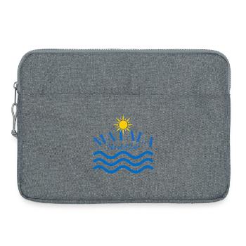 Matala Kreta-Wellen-Sonnenlogo - Laptoptasche 15" - Grau meliert - Vorne