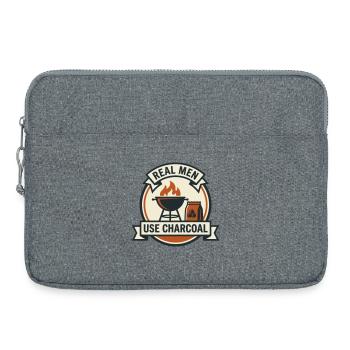 Puristisches Holzkohle-Barbecue - Laptoptasche 15" - Grau meliert - Vorne