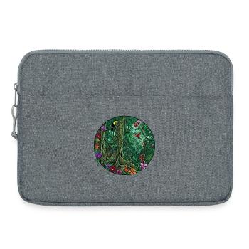 Tropischer Dschungel Rundbild - Laptoptasche 15" - Grau meliert - Vorne