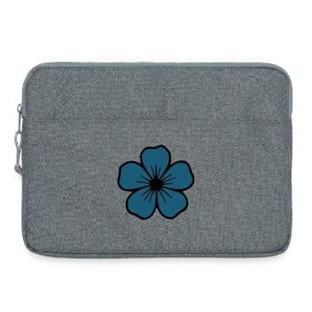 Hibiskus Blüte dunkelblau Blume Geschenk  - Laptoptasche 15" - Grau meliert - Vorne