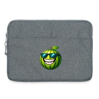 Pastèque fraîche avec lunettes de soleil - Sacoche pour ordinateur portable 15 pouces - gris chiné - Devant