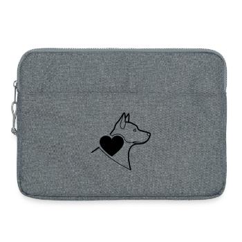 German Shepherd Heart Filled Minimal - Laptop bag 15" - heather grey - Front