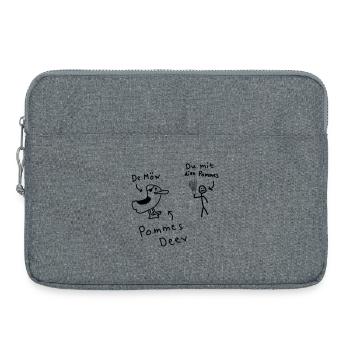 Pommes Deev Möw Dieb Möwe Plattdeutsch - Laptoptasche 15" - Grau meliert - Vorne