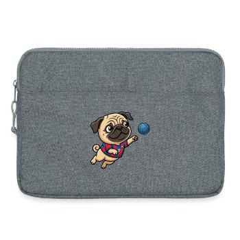 Funny Pug Handball Fan Number 7 - Laptop bag 15" - heather grey - Front