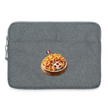 Frites foot et soirée de match - Sacoche pour ordinateur portable 15 pouces - gris chiné - Devant
