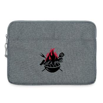 Un barbecue avec des ustensiles de Gril - Sacoche pour ordinateur portable 15 pouces - gris chiné - Devant