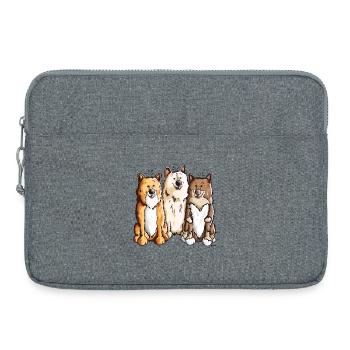 Trois Chien de Berger Islandais - Sacoche pour ordinateur portable 15 pouces - gris chiné - Devant