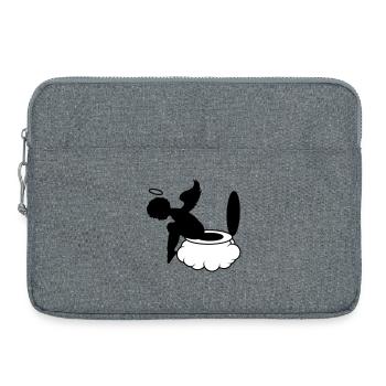 little angel sits on the clouds. Toilet - Laptop bag 15" - heather grey - Front