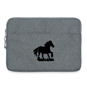 Friesians at a gallop - Laptop bag 15" - heather grey - Front