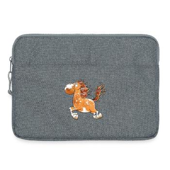 Flottes Pferd I Pferdemotiv Fun - Laptoptasche 15" - Grau meliert - Vorne