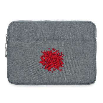 many red butterflies of imaginative circles - Laptop bag 15" - heather grey - Front
