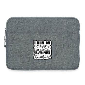 I run on caffeine and sarcasm. Humour - Laptop bag 15" - heather grey - Front