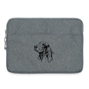 Bracco Italiano Portrait noir - Sacoche pour ordinateur portable 15 pouces - gris chiné - Devant