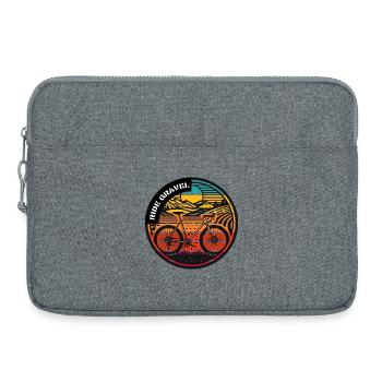 Retro Gravel Ride - Vintage Cycling Art - Laptop bag 15" - heather grey - Front