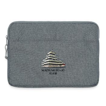 Matsumoto-jo Castle, Nagano, Japan Hand Drawing - Laptop bag 15" - heather grey - Front