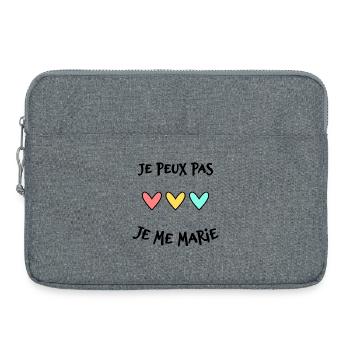 JUST MARRIED. EVJF. SAINT VALENTIN. COUPLE - Sacoche pour ordinateur portable 15 pouces - gris chiné - Devant