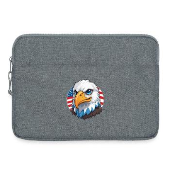 USA Flag Eaglehead Bald Eagle - Laptop bag 15" - heather grey - Front