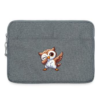 Cool Owl est Dabbing Design amusant - Sacoche pour ordinateur portable 15 pouces - gris chiné - Devant