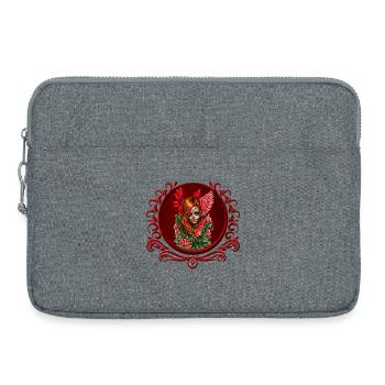 Gothic Blossom, l’ange des roses. - Sacoche pour ordinateur portable 15 pouces - gris chiné - Devant