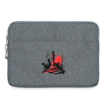 Pièces d’échecs Graffiti - Sacoche pour ordinateur portable 15 pouces - gris chiné - Devant