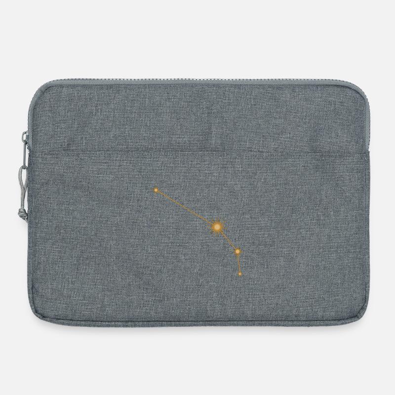 Constellation d’étoiles Bélier Signe de naissance Doré - Sacoche pour ordinateur portable 15 pouces - gris chiné
